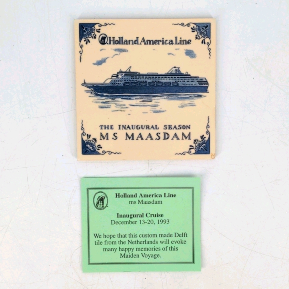 VTG 1993 MS Maasdam Inaugural Cruise Tile Delft
